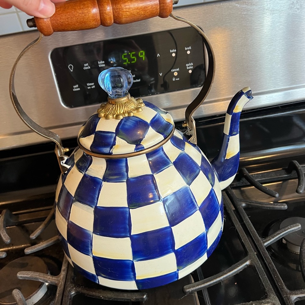 Mackenzie-Childs 3Qt Royal Check Teapot
